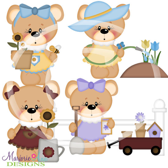 Garden Bears SVG Cutting Files - Click Image to Close